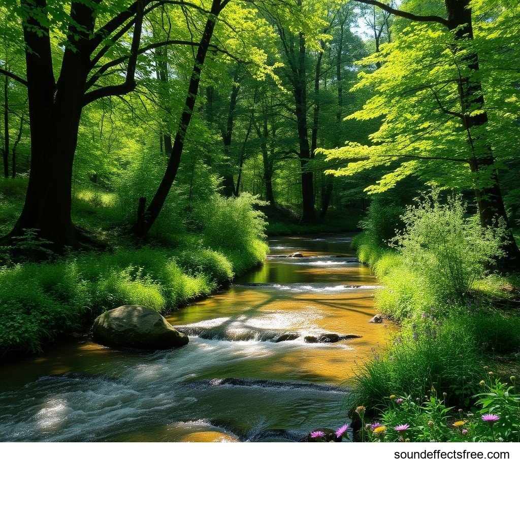 Sanftes Bach Plätschern Naturgeräusche